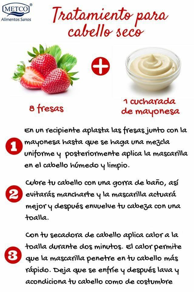 Mascarilla de fresas y mayonesa para cabello seco: Renueva tu melena de forma natural