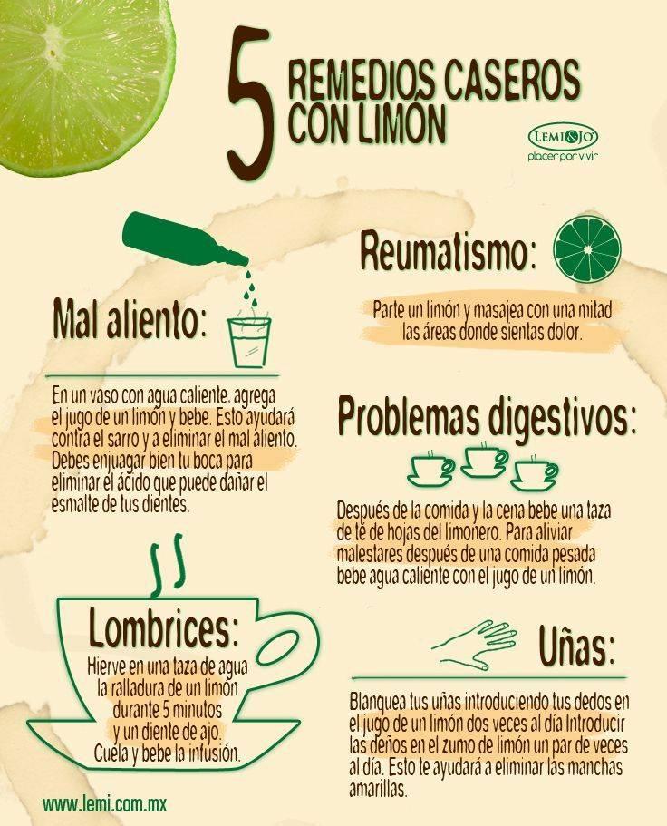 Remedios naturales con limon para problemas digestivos y mas