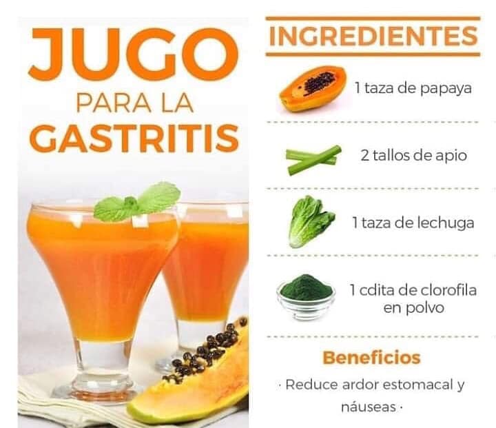 Remedio natural para la gastritis: Jugo de papaya y lechuga