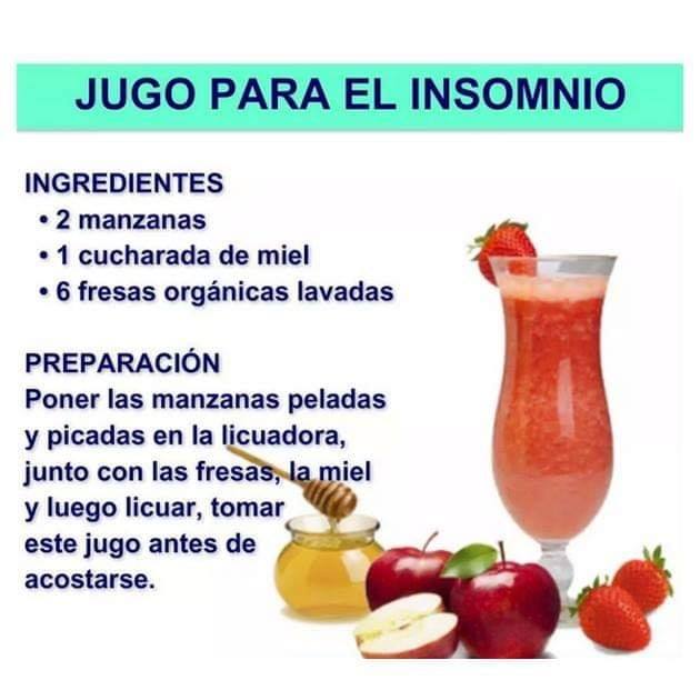 Jugo de manzana y fresas con miel: Remedios Naturales para conciliar el sueno