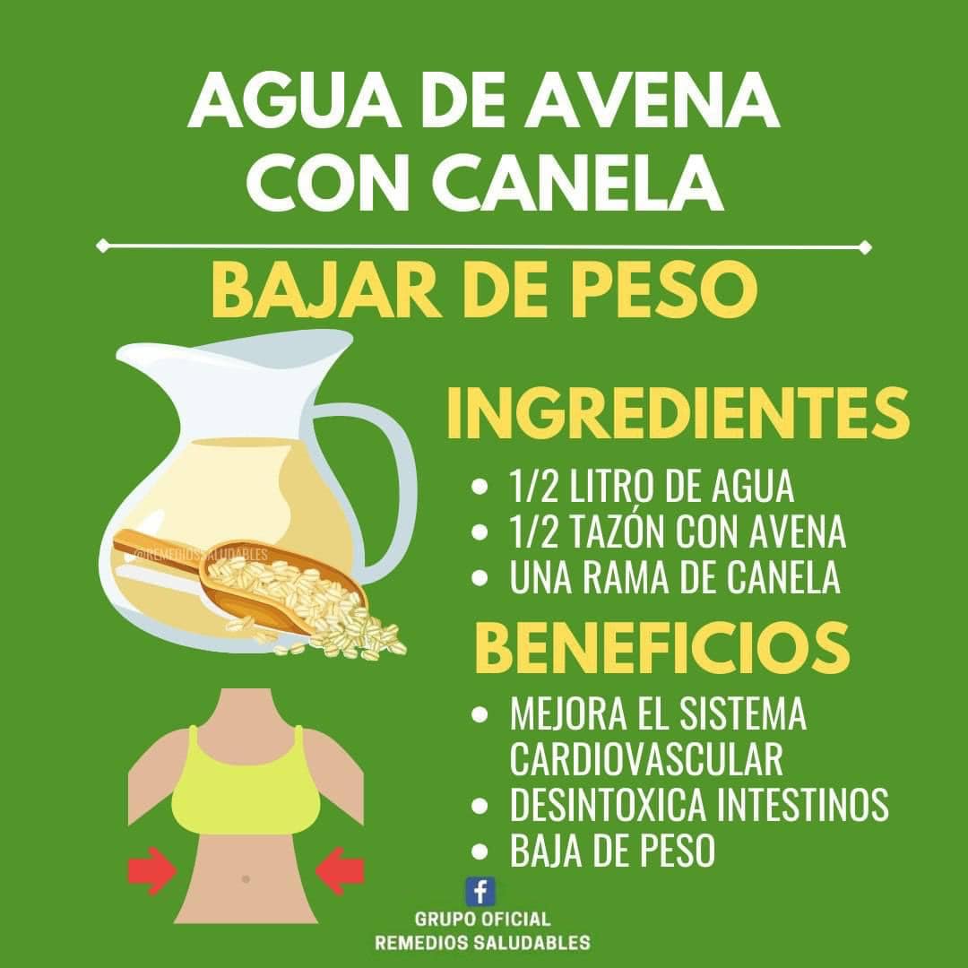 Beneficios del Agua de Avena con Canela para Bajar de Peso de Forma Natural