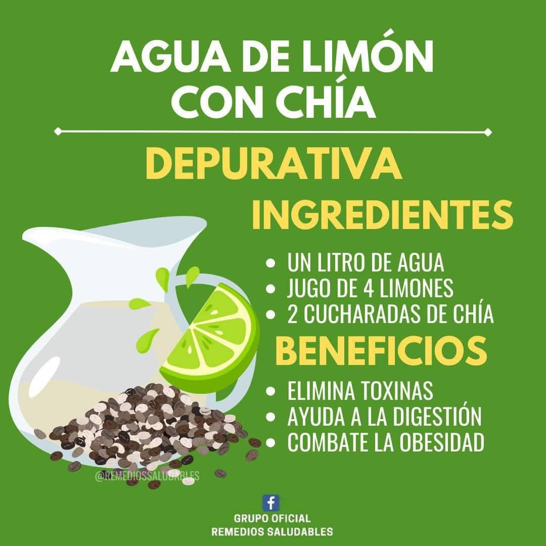 Agua de Limon con Chia Depurativa: Remedios Naturales para la Salud