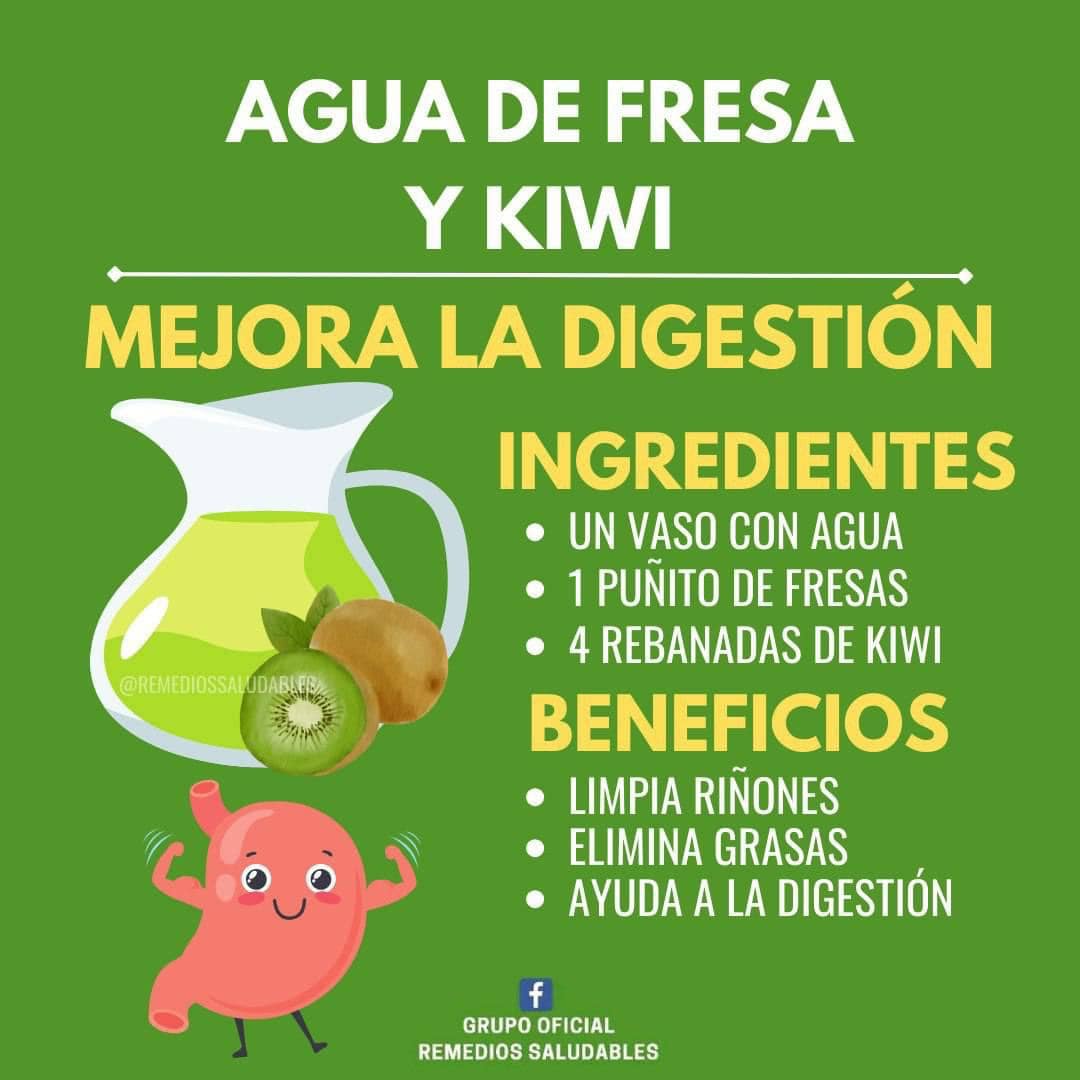 Beneficios del Agua de Fresa y Kiwi para la Digestion