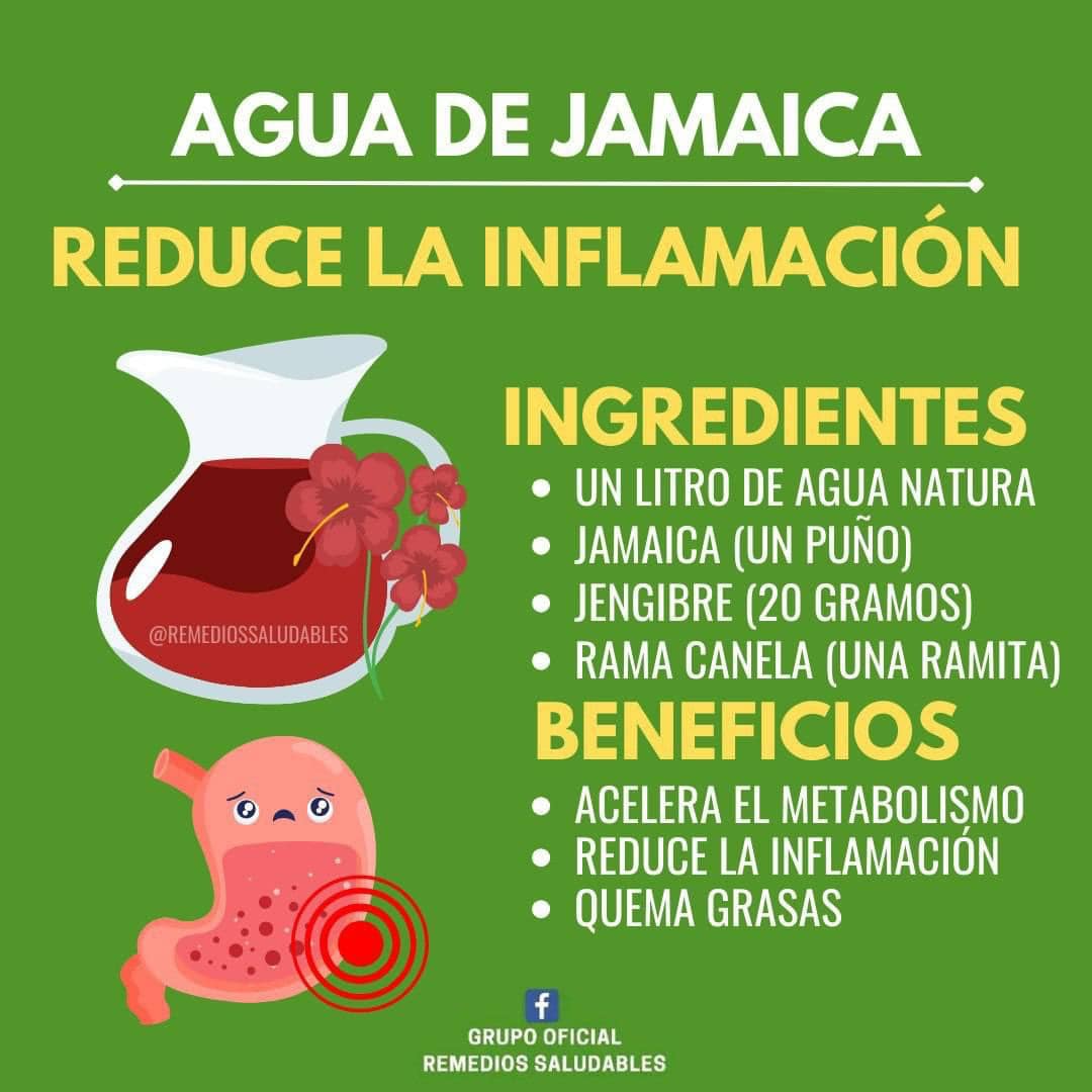 Agua de Jamaica: Remedios naturales para reducir la inflamacion