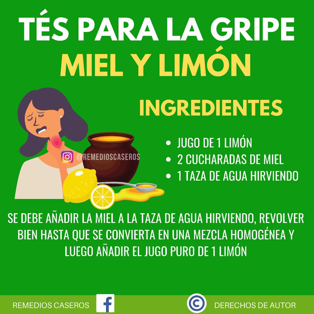 Remedio natural para la gripe: Miel y Limon