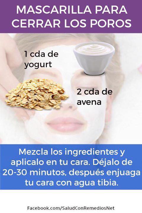 Mascarilla natural para cerrar los poros de la piel