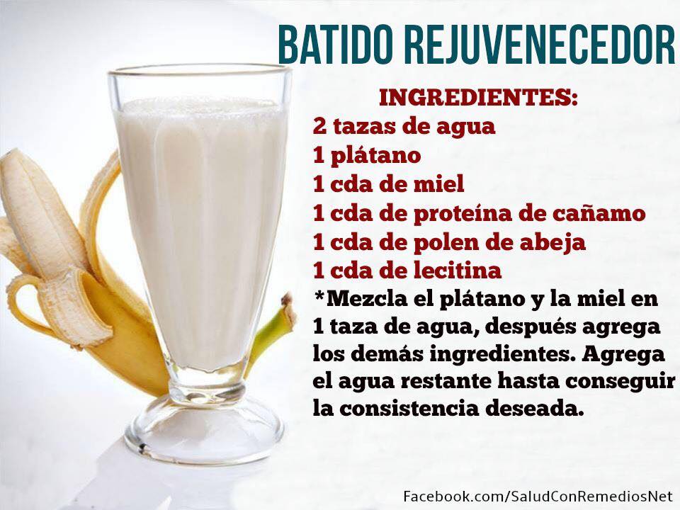 Batido energizante de platano y proteinas naturales