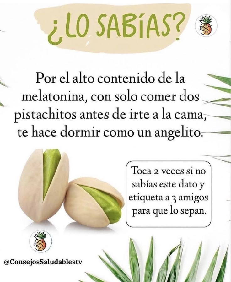 Pistachos para conciliar el sueno: Remedios naturales para dormir mejor