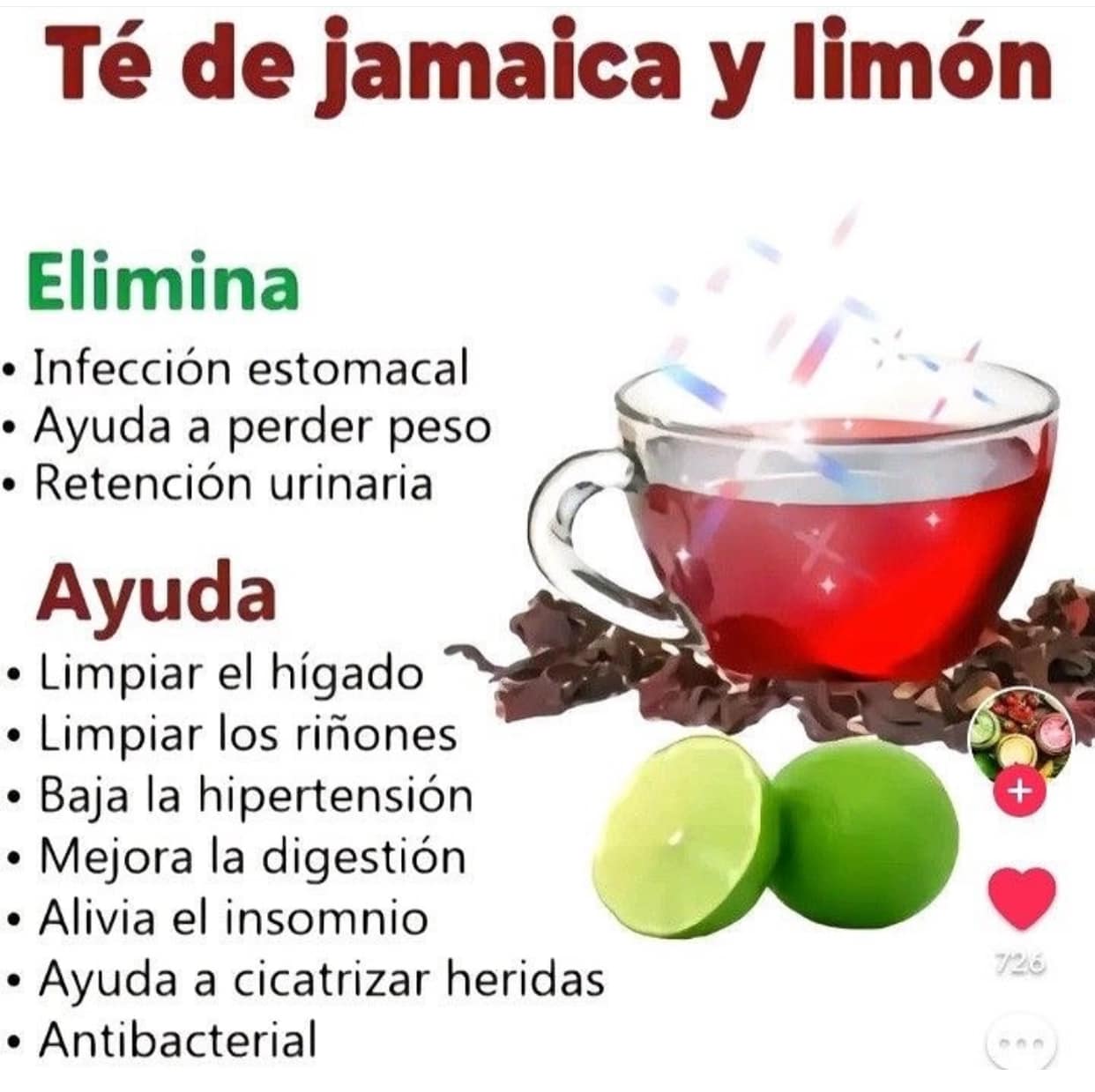 Remedio Natural: Te de Jamaica y Limon para la Salud Digestiva y Mas