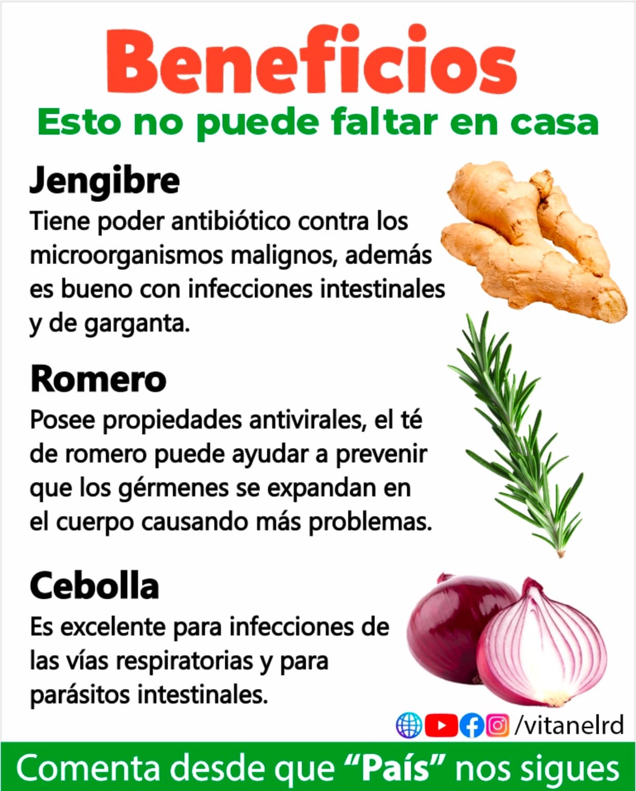 Remedios Naturales: Jengibre, Romero y Cebolla para la Salud