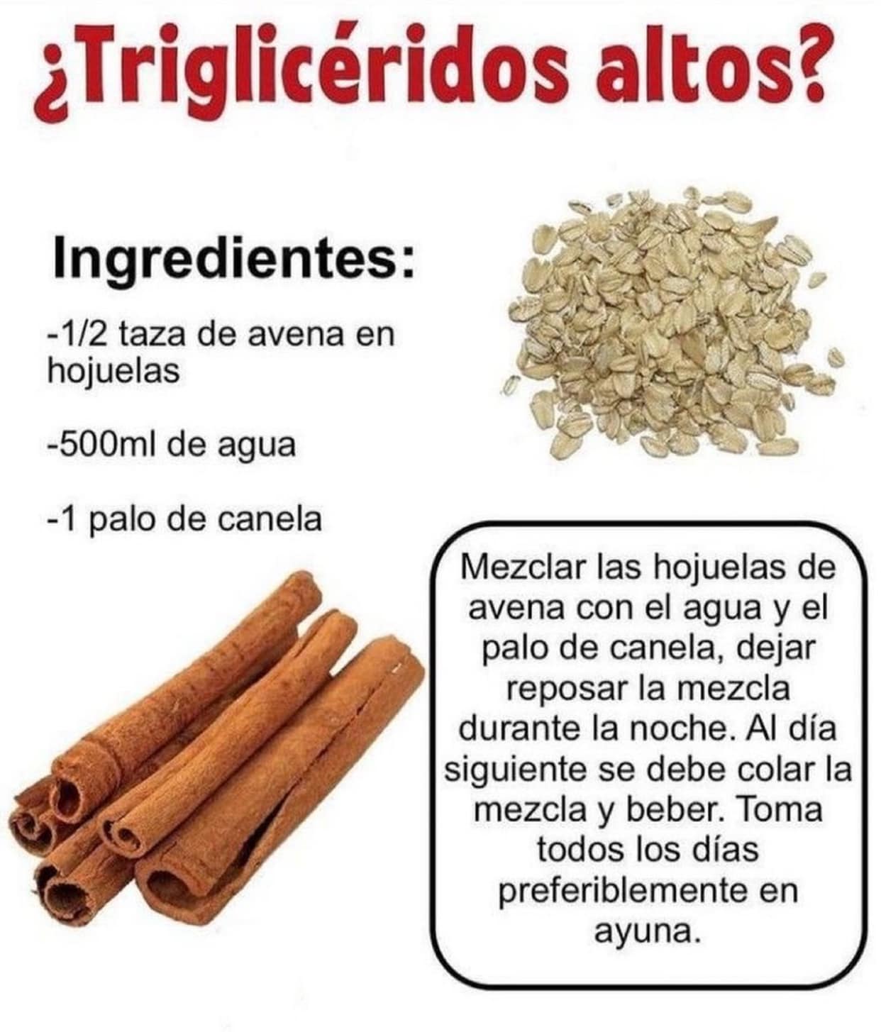 Remedio Natural para Reducir Trigliceridos Altos con Avena y Canela